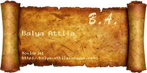 Balya Attila névjegykártya